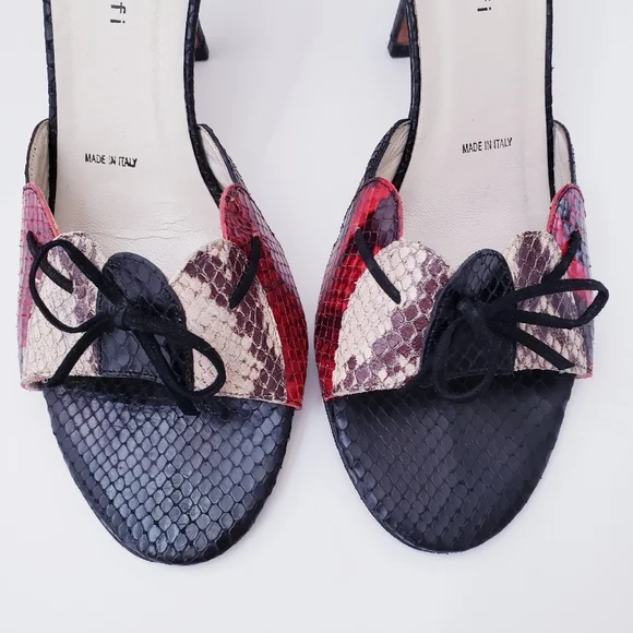 Vintage Amalfi Snakeprint Leather Slip-on Heels - Picture 5 of 14